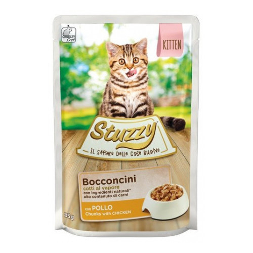 Stuzzy CAT pouch Chicken for kitten набір 4+1 вологий корм для кошенят з куркою в соусі 5х