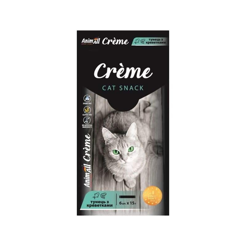 AnimAll Creme  ласощі для котів зі смаком тунця з креветками