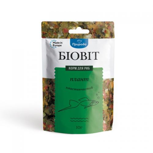 Корм Природа Біовіт «Плант» для травоїдних риб, пластинчатий, 10 г PR240463