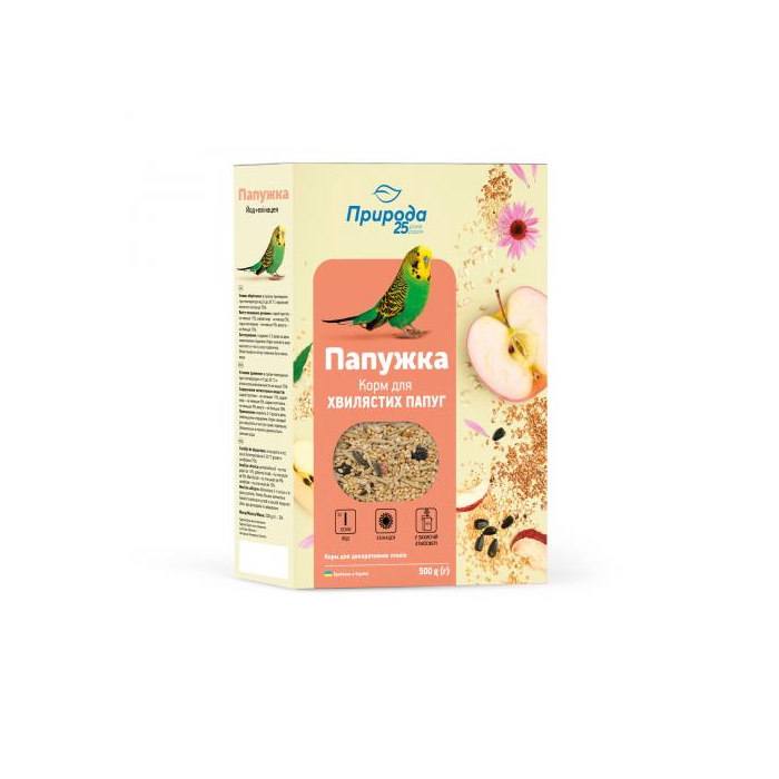 Корм Природа Папужка Йод та ехінацея для хвилястих папуг 500г