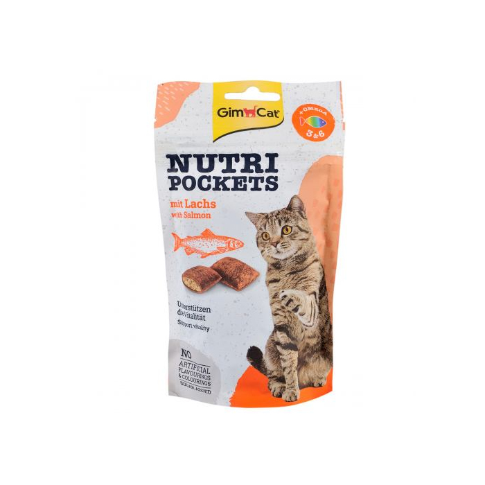 GimCat Nutri Pockets ласощі для котів з лососем