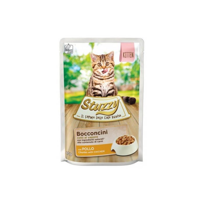 Stuzzy CAT pouch Chicken for kitten набір 4+1 вологий корм для кошенят з куркою в соусі 5х