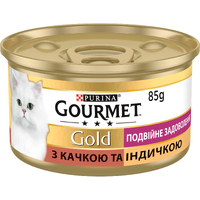 Gourmet Gold Double Delice Duck Turkey консерва для котів шматочки в підливі з качкою та індичкою