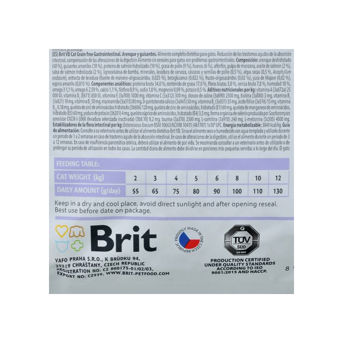 Лікувальний корм Brit GF Veterinary Diets Cat Gastrointestinal