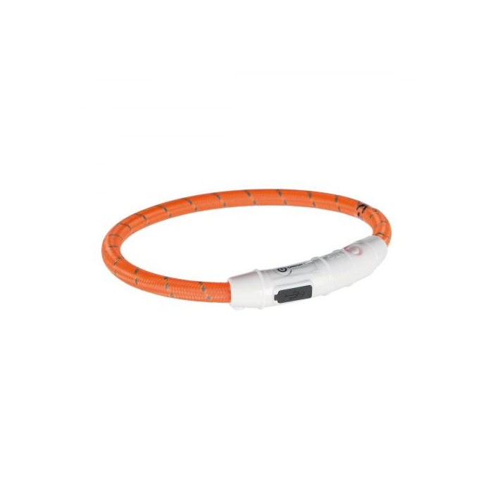 Нашийник Trixie для собак з підсвічуванням з USB силікон помаранчевий L-XL 65cм 7мм