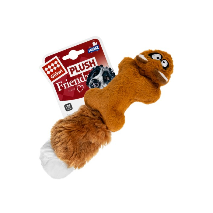 Іграшка для собак Білка з 2-ма пищалками GiGwi Plush, плюш, штучне хутро, гума, 24 см 75066 GIGwi