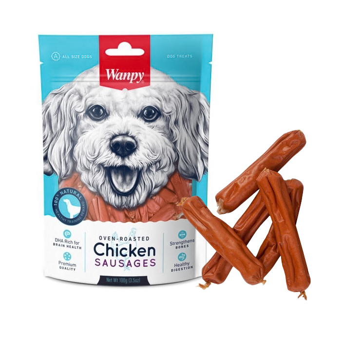 Wanpy Chicken Sausages ласощі для собак сосиски з куркою