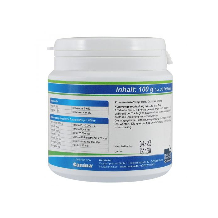 Вітаміни Canina V25 Vitamintabletten для собак, полівітамінний комплекс,  (30 табл)