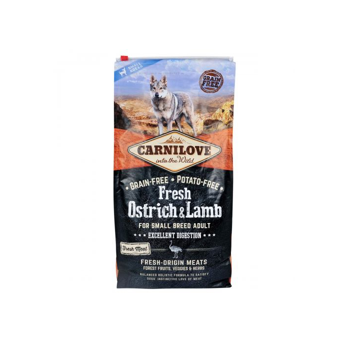 Carnilove DOG Fresh Ostrich & Lamb для собак дрібних порід ягня та страус