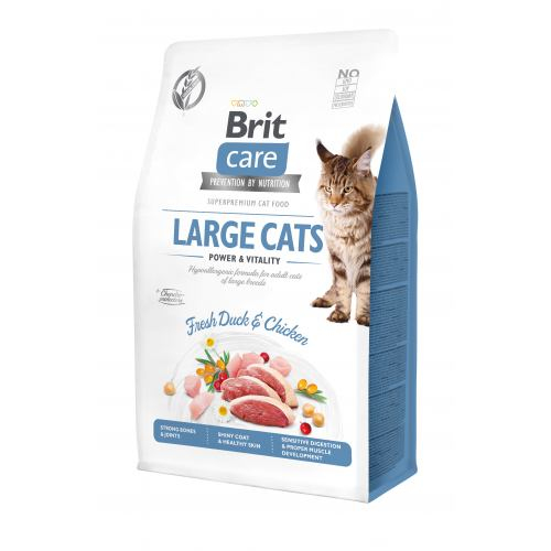 Brit Care CAT GF Large Power and Vitality для котів великих порід качка та курка, 0,4 кг