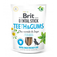 Ласощі для собак Brit Dental Stick Teeth and Gums здорові ясна та зуби ромашка і шавлія 7шт