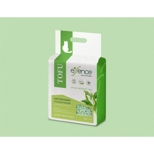 Наповнювач для котячого туалету Essence з тофу, з ароматом зеленого чаю, 6 л