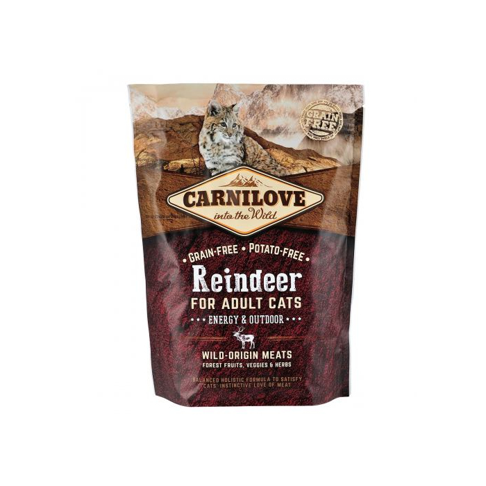 Carnilove CAT Reindeer для активних котів оленина та кабан 0,4кг