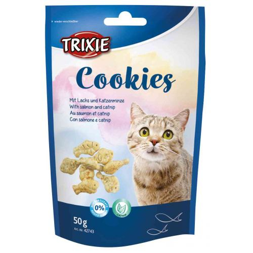 Ласощі Trixie Cookies для кішок, з лососем і котячою м'ятою,