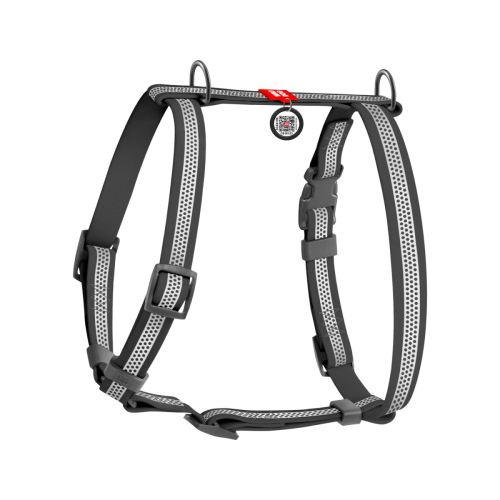 Шлея для собак Н-подібна WAUDOG Waterproof СІРА світловідбивна (з QR паспортом)