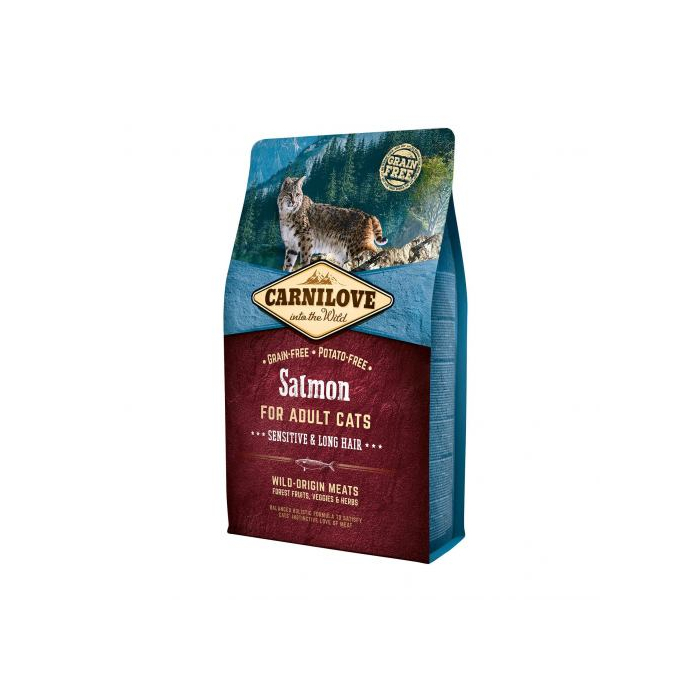 Carnilove CAT Sensitive & Long Hair Salmon для котів з чутливим травленням лосось