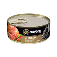 Savory CAT Can Adult Sterilized Chicken вологий корм для стерелізованних котів з куркою 400г