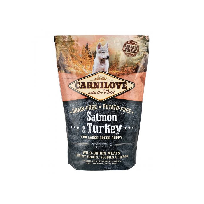 Сухий корм Carnilove DOG Salmon and Turkey для цуценят всіх порід, лосось та індичка, 1,5 кг