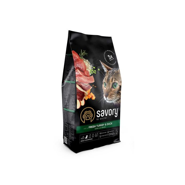 Savory CAT Gourmand Fresh Turkey and Duck для котів  зі свіжою індичкою та качкою 2кг