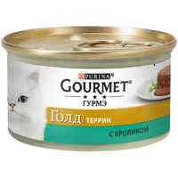 Gourmet Gold Террін консерва для котів з кроликом шматочки у паштеті