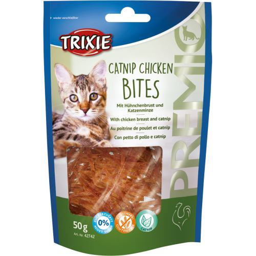 Ласощі Trixie Premio Catnip Chicken Bites для котів, з курячим філе та котячою м'ятою, 50 г 42742