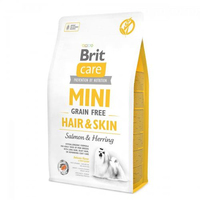 Brit Care GF Mini Hair & Skin для собак мініатюрних порід для шкіри та шерсті з лососем та оселедцем, 2кг