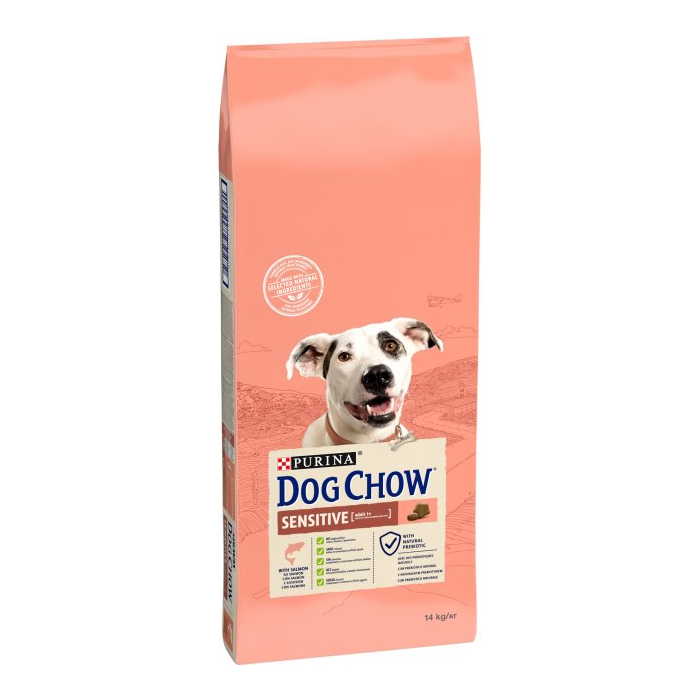 Сухий корм Dog Chow Adult Sensitive Salmon для собак з чутливим травленням з лососем 14кг