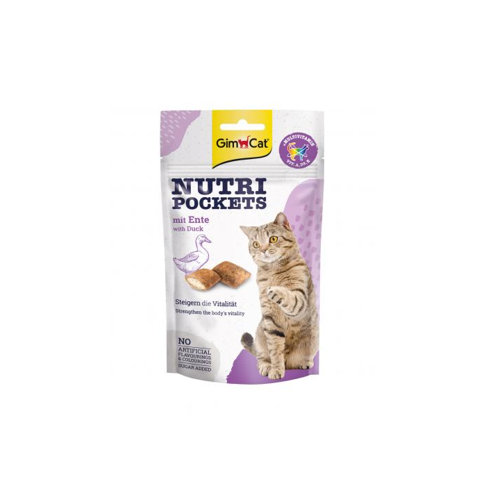 GimCat Nutri Pockets ласощі для котів качка та мультивітамін