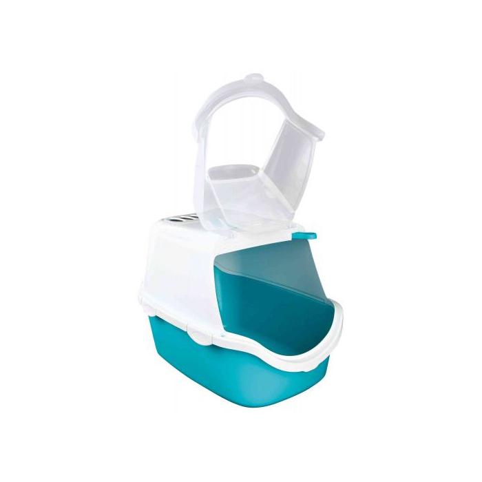 Туалет Trixie Vico Open Top бірюзовий для котів закритий з фільтром та лопаткою 40х40х56см