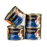 Savory DOG Can All Breeds Puppy Chicken Rabbit набір 3+1 з кроликом та куркою