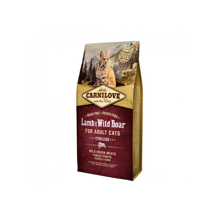 Carnilove CAT Lamb & Wild Boar Sterilised для стерилізованих котів з ягням та кабаном