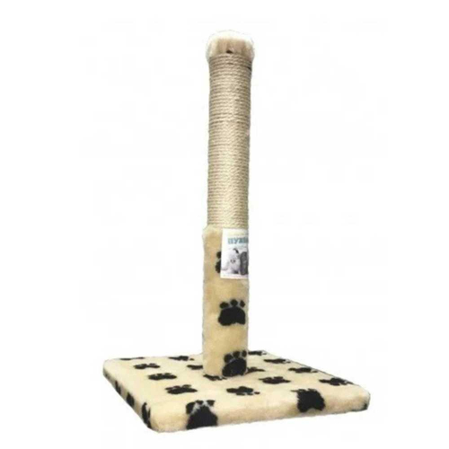 Кігтеточка стовпчик Пухнастики на підставці з лапками бежева джут 50х30см