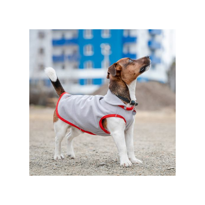 Жилет Pet Fashion «Fleecy» для собак  розмір M червоно-сірий