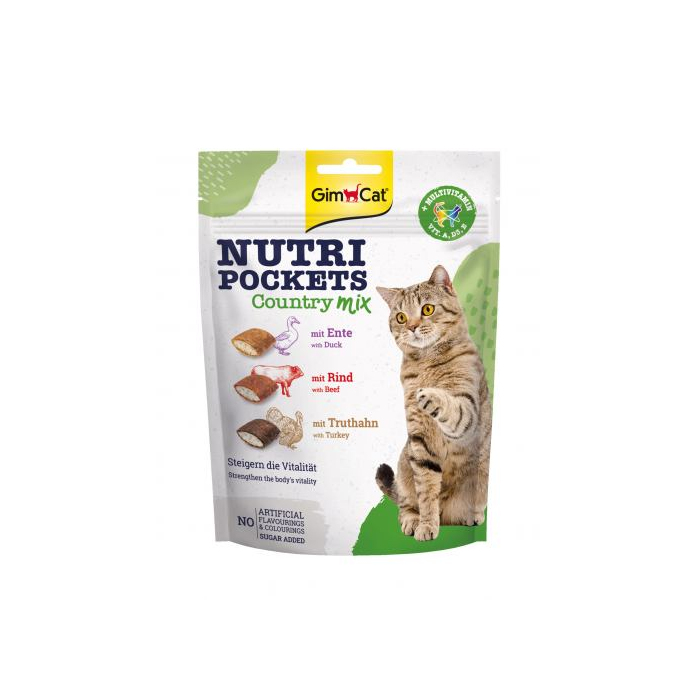 GimCat Nutri Pockets ласощі для котів кантрі мікс