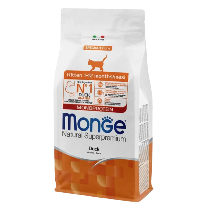 Monge cat kitten with duck