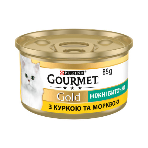 Gourmet Gold Savoury Cake Chicken Carrot консерва для котів ніжні биточки з куркою та морквою