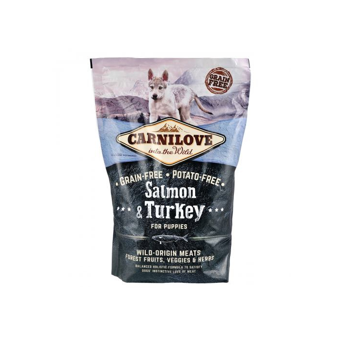 Сухий корм Carnilove DOG Salmon and Turkey для цуценят всіх порід, лосось та індичка, 1,5 кг
