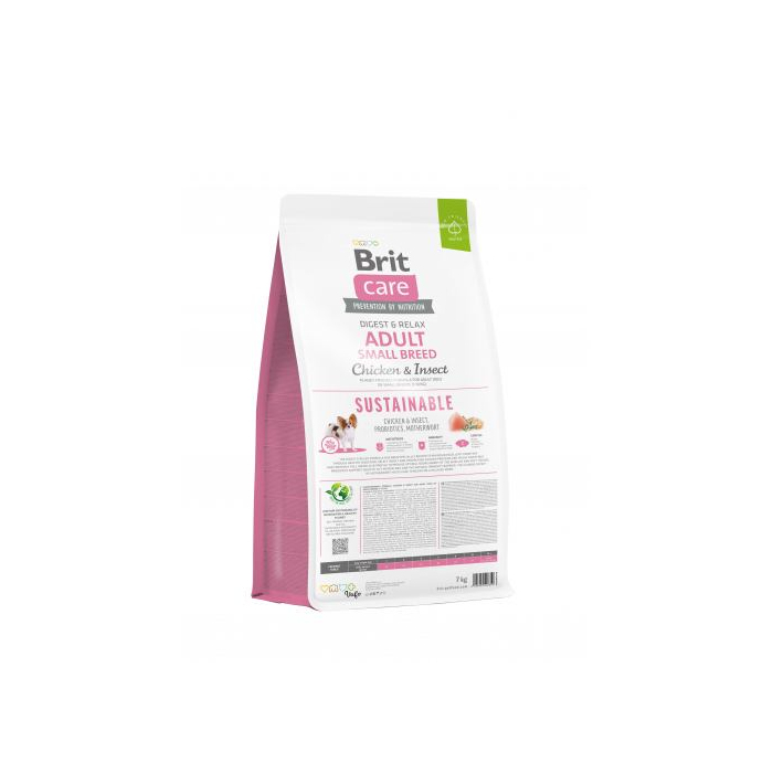 Brit Care Dog Sustainable Adult Small Breed для собак малих порід, з куркою та комахами, 7 кг