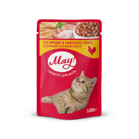 Мяу пауч вологий корм для котів з куркою в ніжному соусі