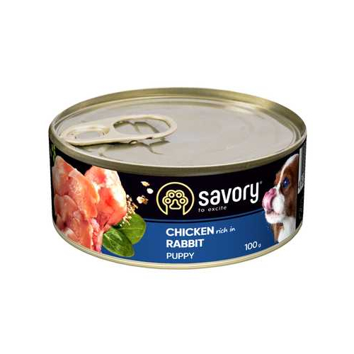 Savory DOG All breeds Puppy Chicken Rabbit вологий корм для цуценят усіх порід з куркою та  кроликом