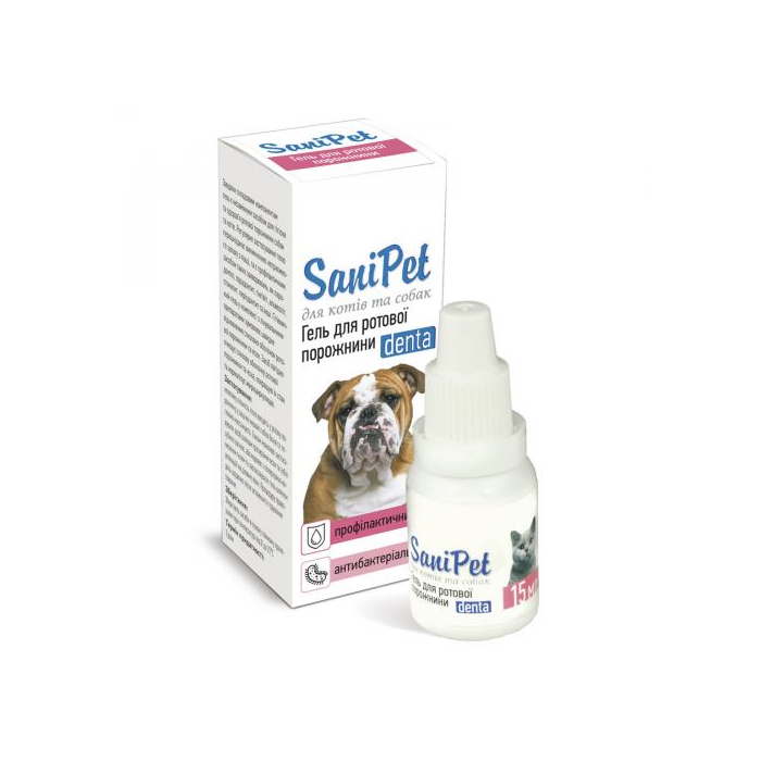 Гель ProVET SaniPet для догляду за ротовою порожниною котів і собак, 15 мл (краплі)