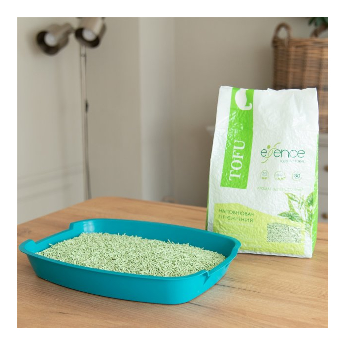 Наповнювач для котячого туалету Essence з тофу, з ароматом зеленого чаю, 6 л