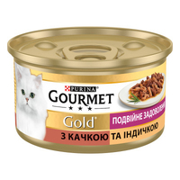 Gourmet Gold Double Delice Duck Turkey консерва для котів шматочки в підливі з качкою та індичкою
