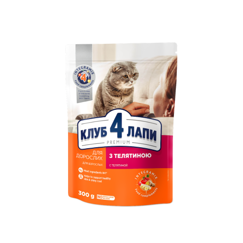 Клуб 4 Лапи CAT Veal для котів з телятиною 0,3кг