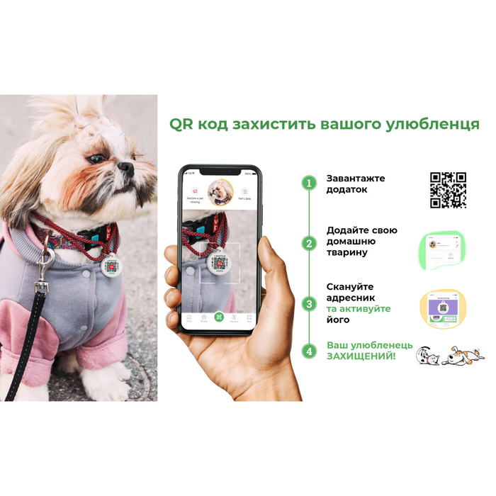 Шлея для собак анатомічна H-образна з QR-паспортом, матеріал нейлон, малюнок Дім, пластиковий фастекс, розмір S, Ш 15 мм, А 30-40, В 30-50 320-0230 Collar