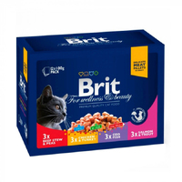 Вологий Корм Brit Premium Cat Набір паучів сімейна тарілка асорті 4 смаки