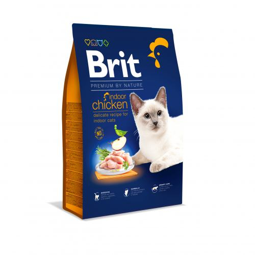 Brit Premium CAT by Nature Indoor для котів, які живуть у приміщенні, з куркою,