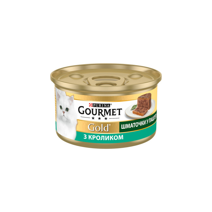 Gourmet Gold Террін консерва для котів з кроликом шматочки у паштеті