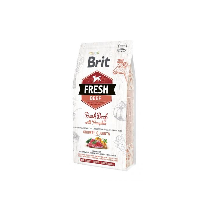 Brit Fresh Beef Pumpkin Puppy Junior Large для цуценят та молодих собак великих порід з яловичиною та гарбузом 2.5кг 170992 /0762