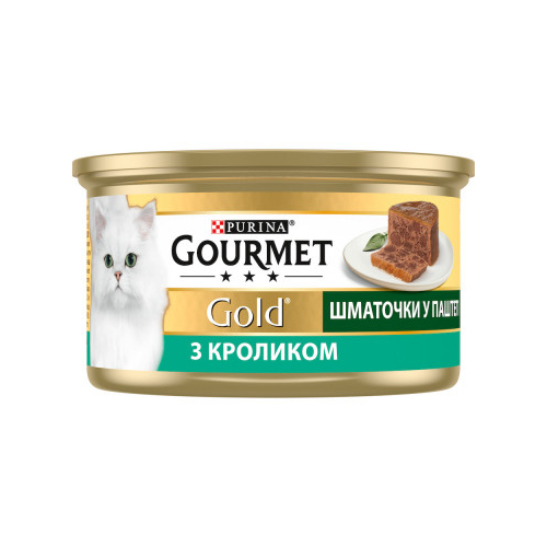 Gourmet Gold Террін консерва для котів з кроликом шматочки у паштеті